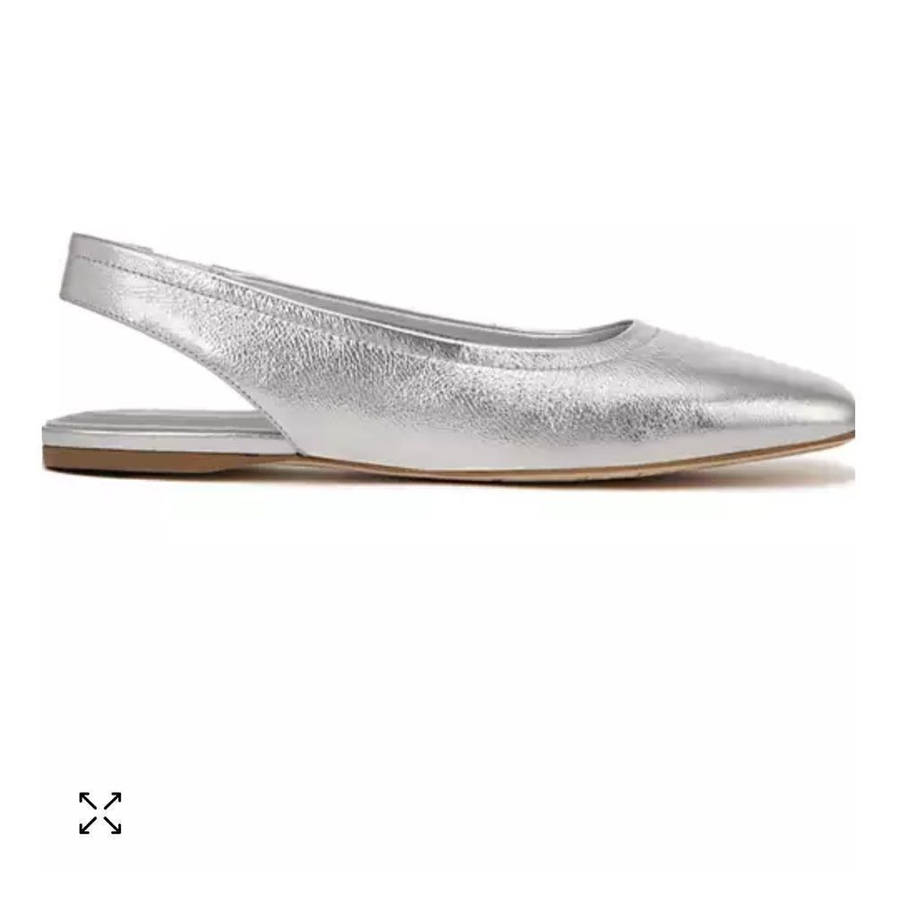 Franco Sarto Flexa Antona Flat Slingbacks Silver 7.5 NWT IN BOX - Picture 2 of 10